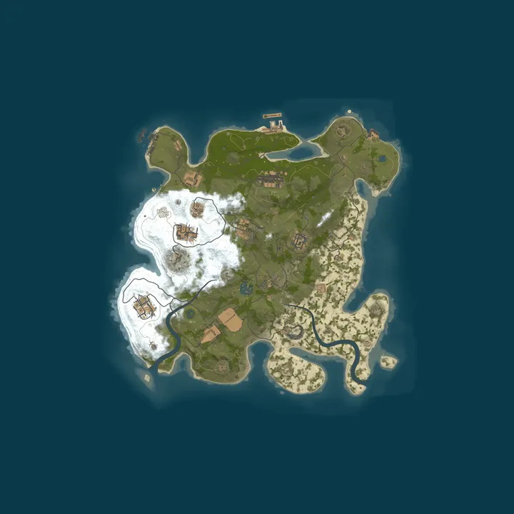 Map of RustedWorld AU 100x|PVP|No BPs|MyMini|Hourly Events|Skins