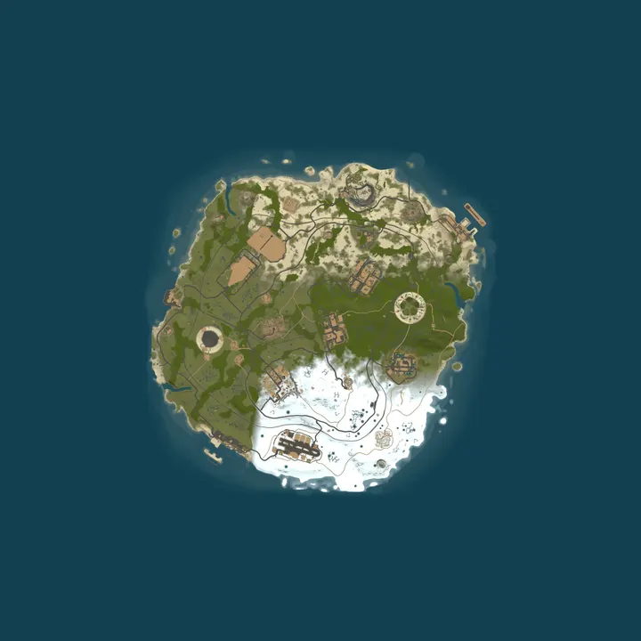 Map of Streamer's Rustopia Season 2 - Dystopia -