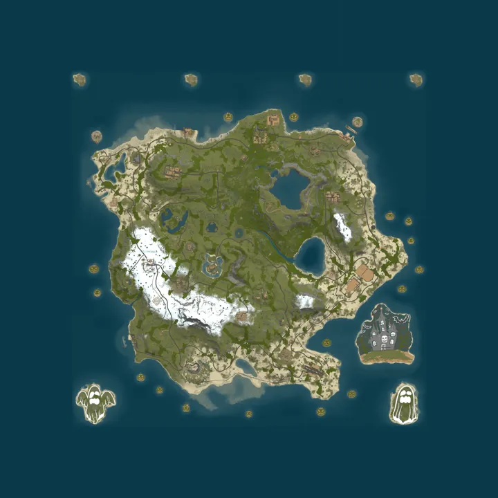 Map of Hex US ASH 5x PVE | Skills | Jetpack | Quests | Raid Bases