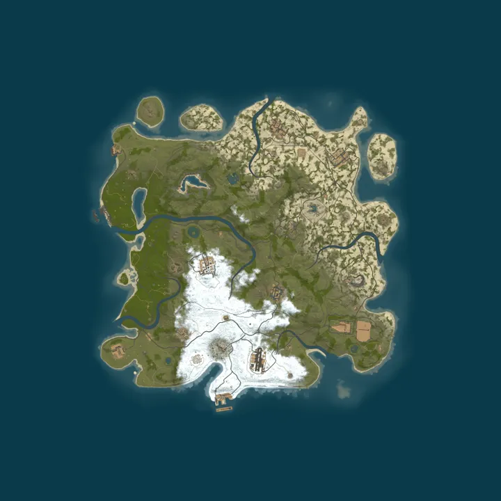 Map of Fields of Rust|PVE|Events|Raidable Bases|NPC's|Skill Tree